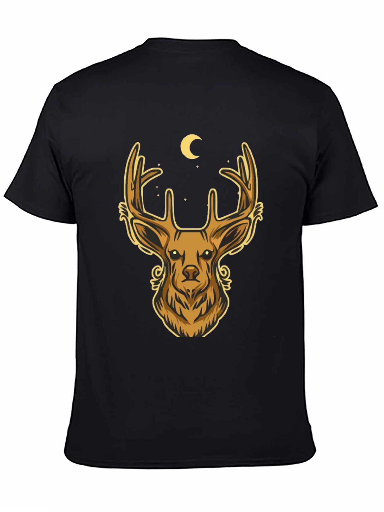 Deer Moon Graphic T-Shirt - Mens Black Tee