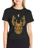 Deer Moon Graphic T-Shirt - Mens Black Tee