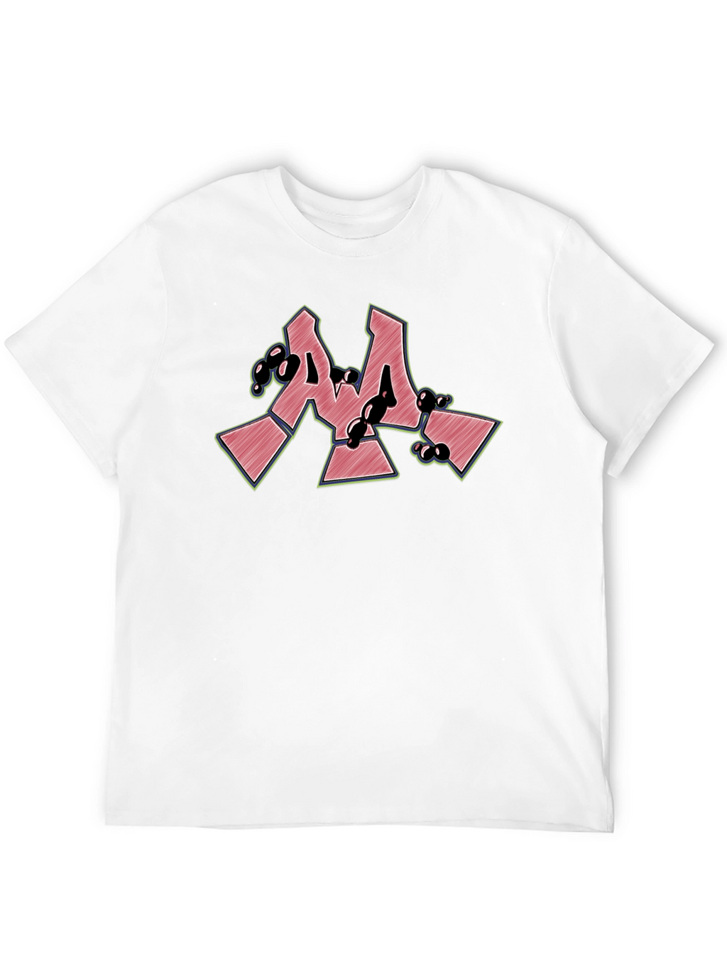 Cool Graffiti Style M Letter Black T-Shirt