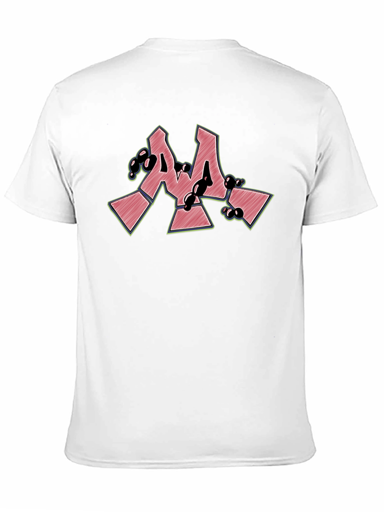 Cool Graffiti Style M Letter Black T-Shirt