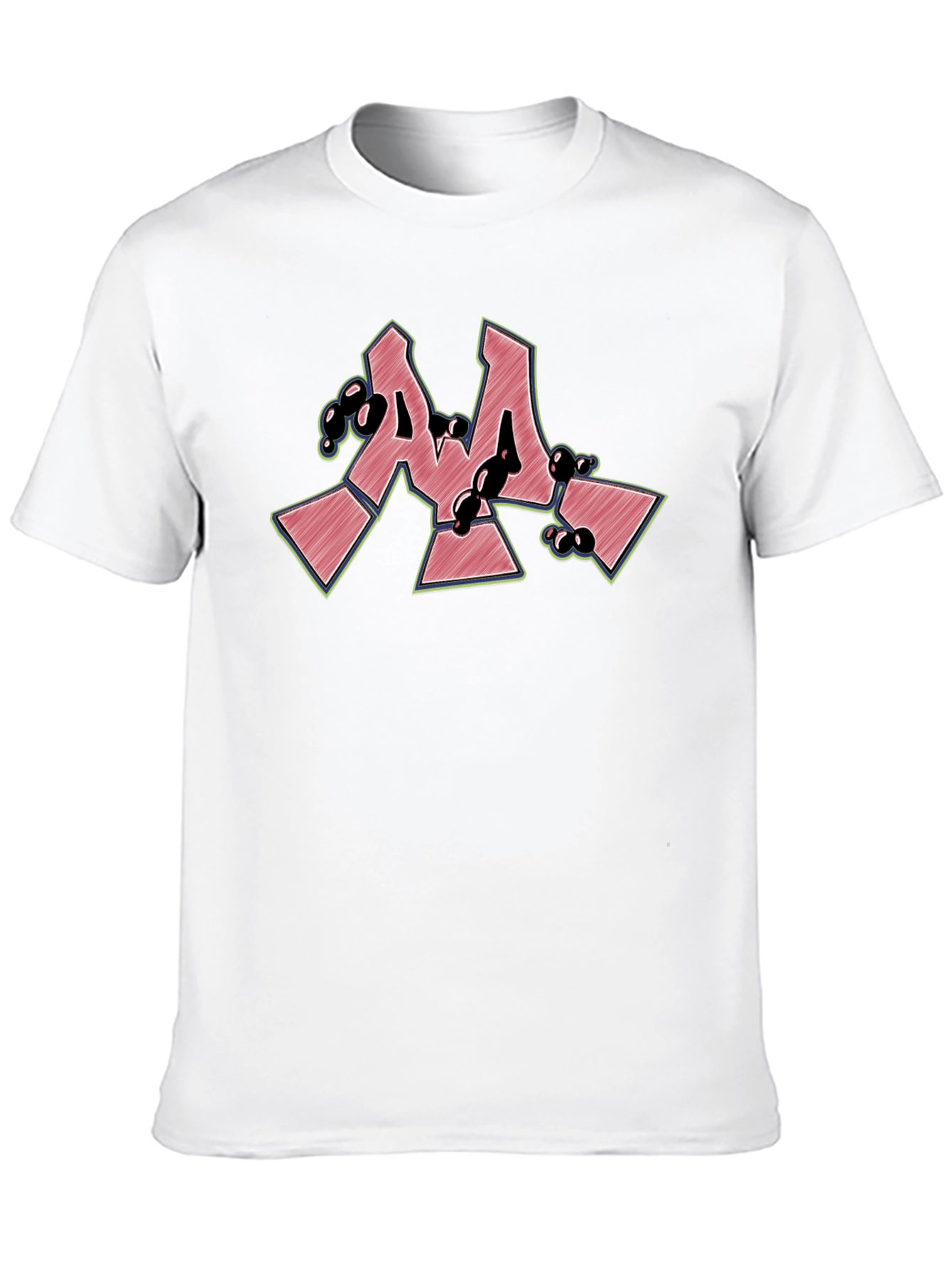 Cool Graffiti Style M Letter Black T-Shirt