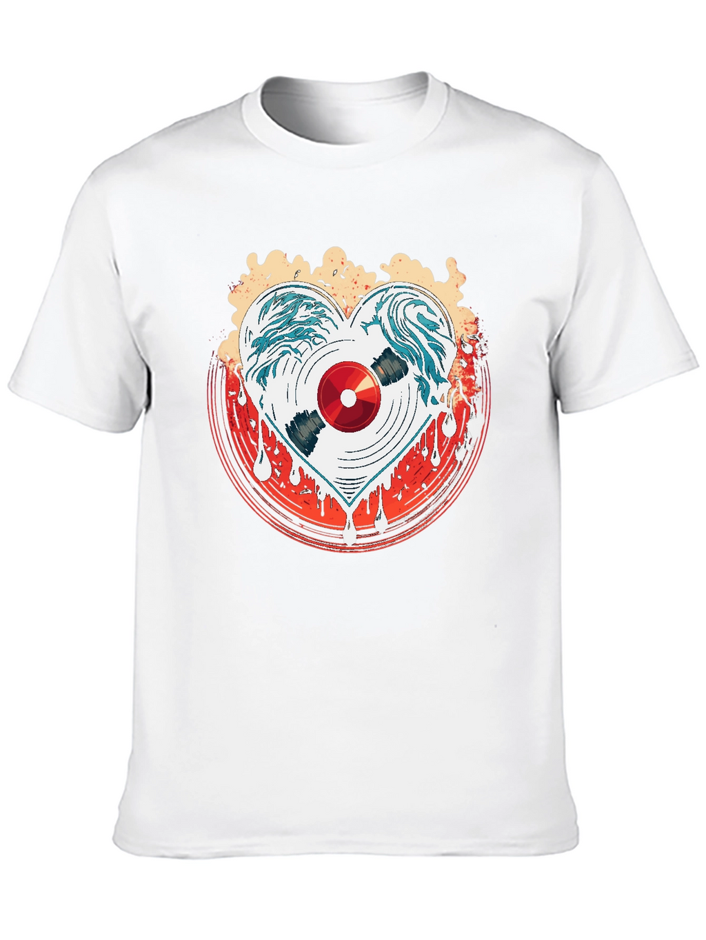 Heart Record Black Graphic Tee