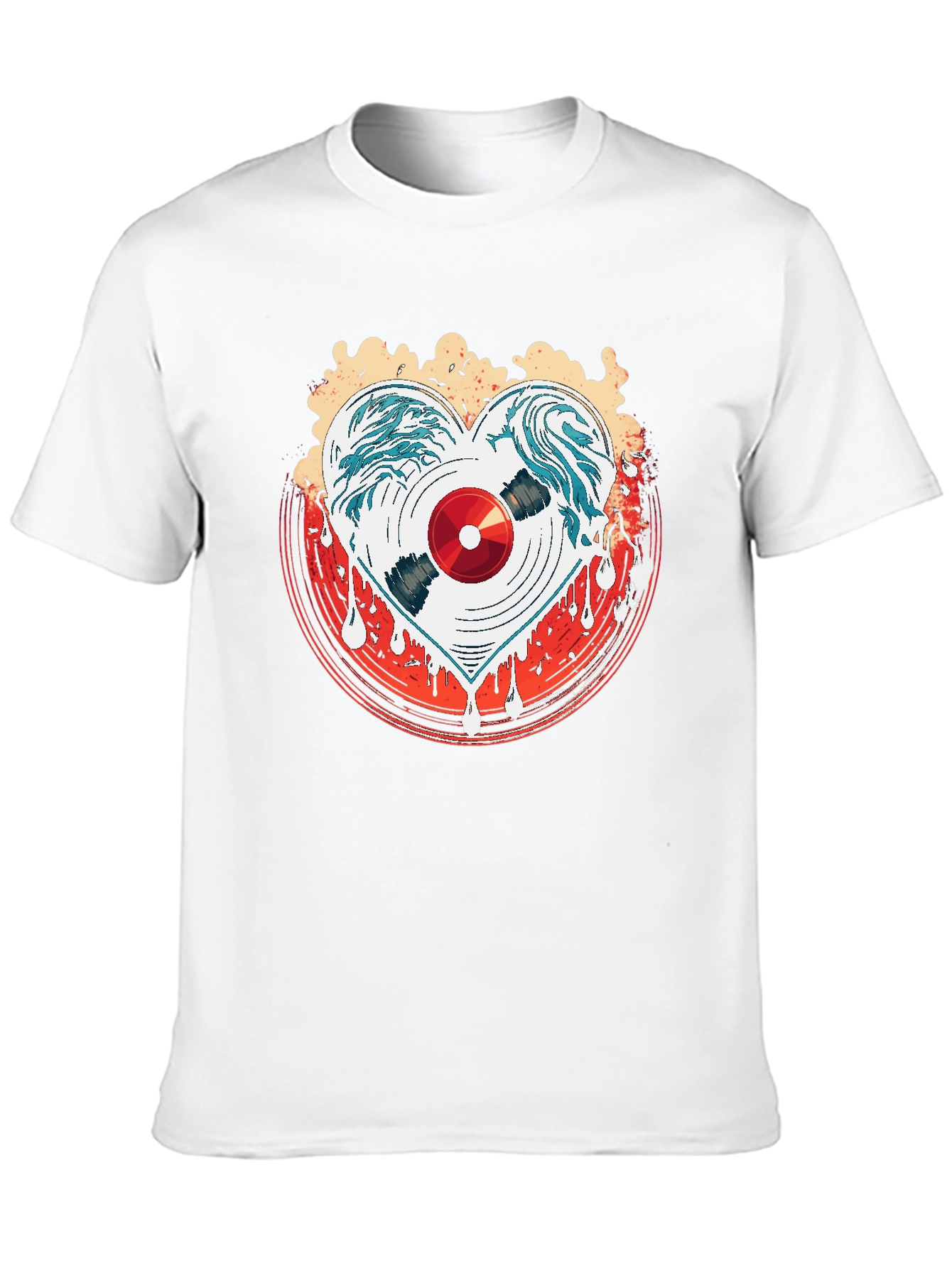 Heart Record Black Graphic Tee