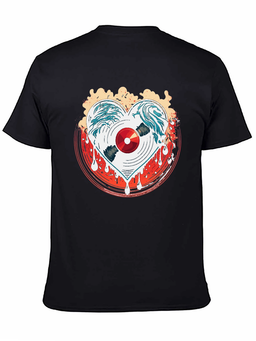 Heart Record Black Graphic Tee