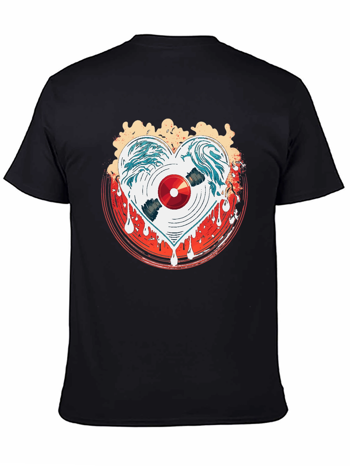 Heart Record Black Graphic Tee