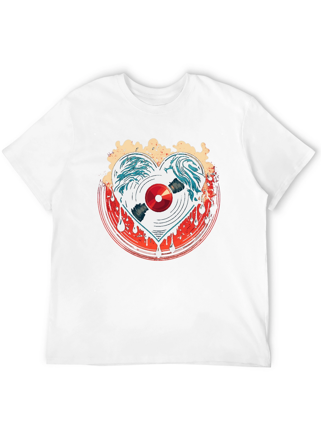 Heart Record Black Graphic Tee