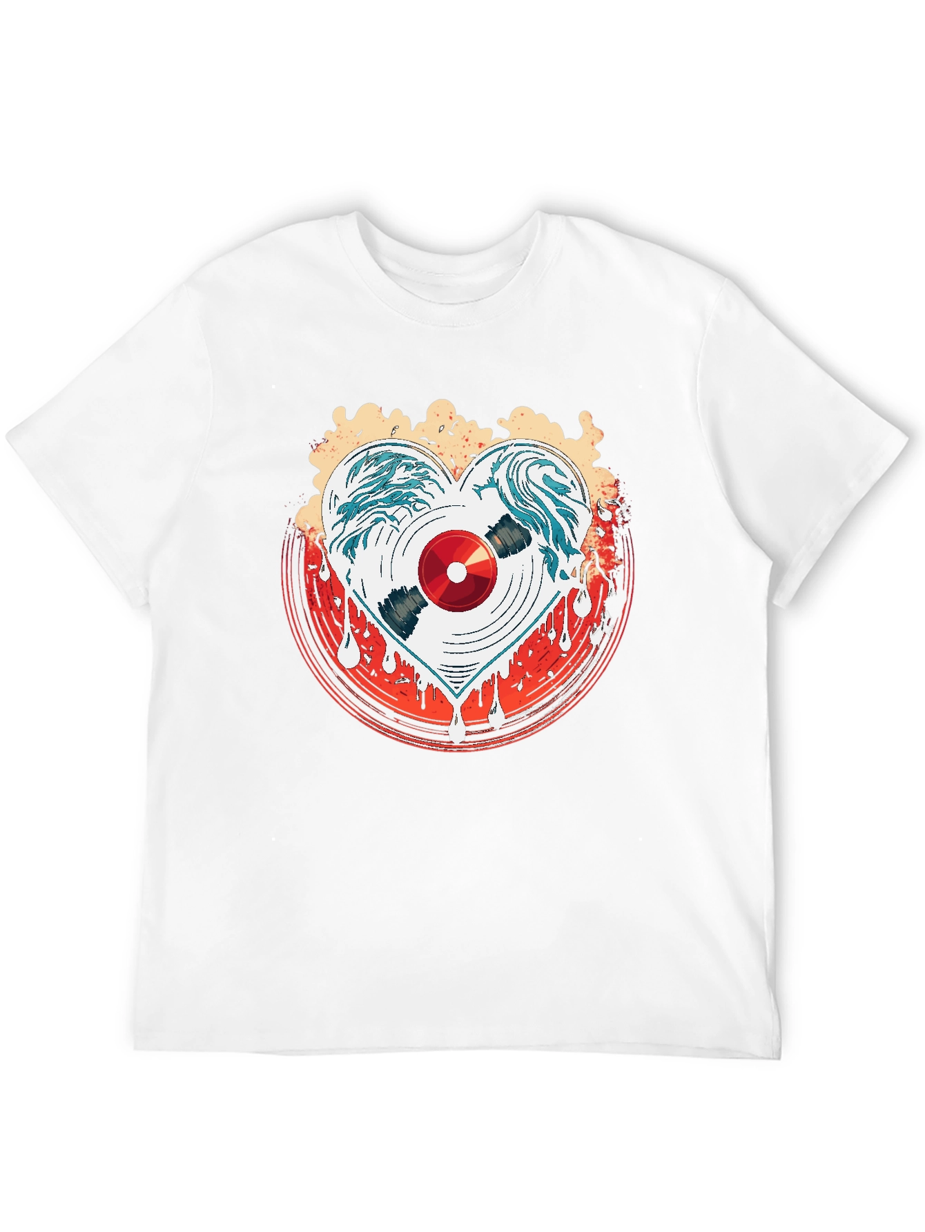 Heart Record Black Graphic Tee