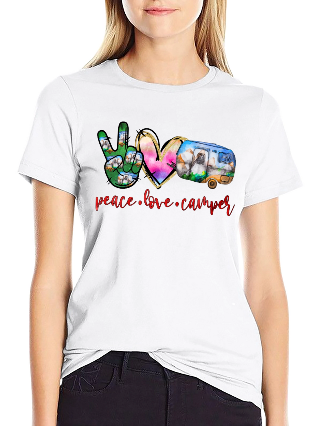 Peace Love Camper Black T-Shirt