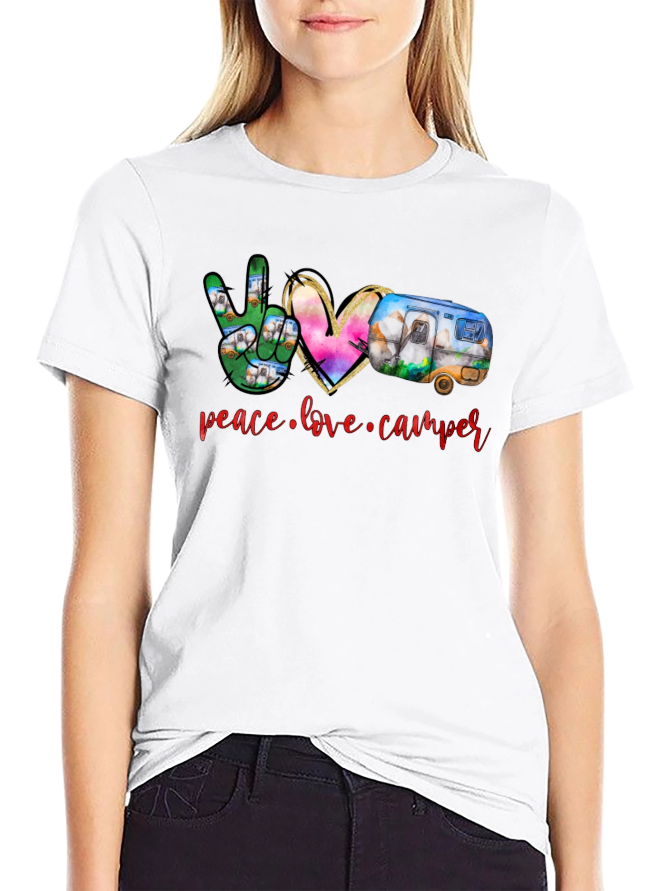 Peace Love Camper Black T-Shirt