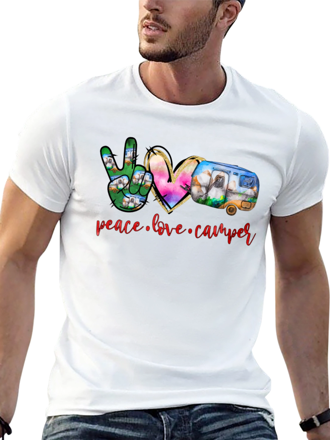 Peace Love Camper Black T-Shirt