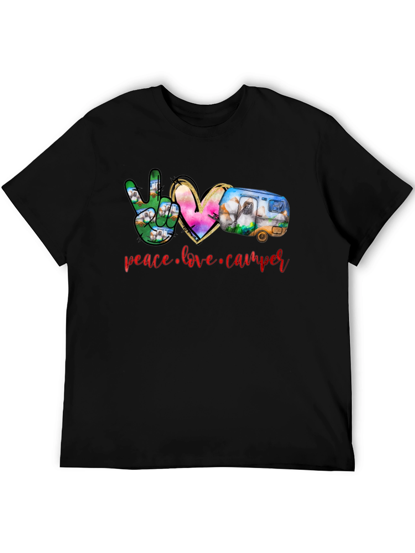 Peace Love Camper Black T-Shirt