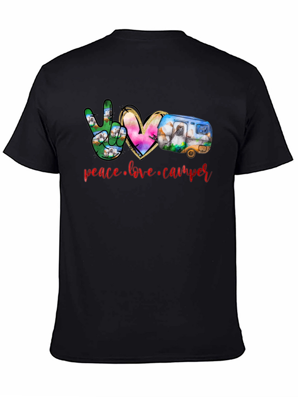 Peace Love Camper Black T-Shirt