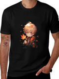 Anime Boy Graphic Black Tee