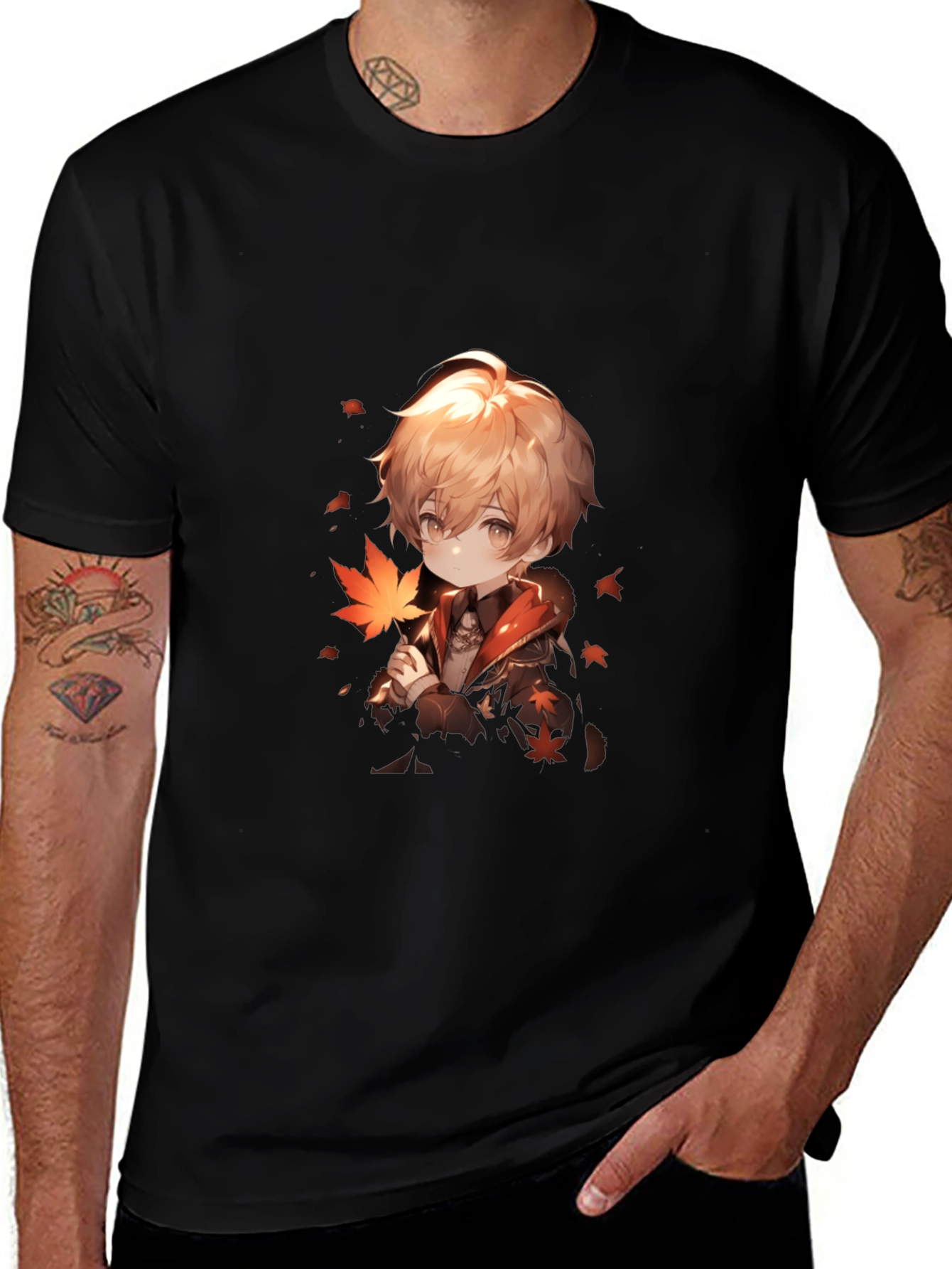 Anime Boy Graphic Black Tee