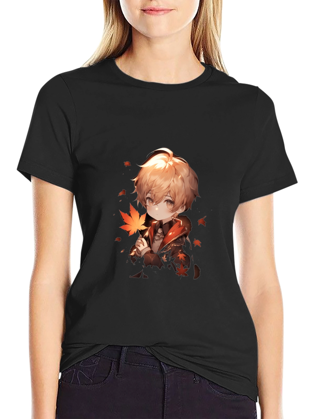 Anime Boy Graphic Black Tee