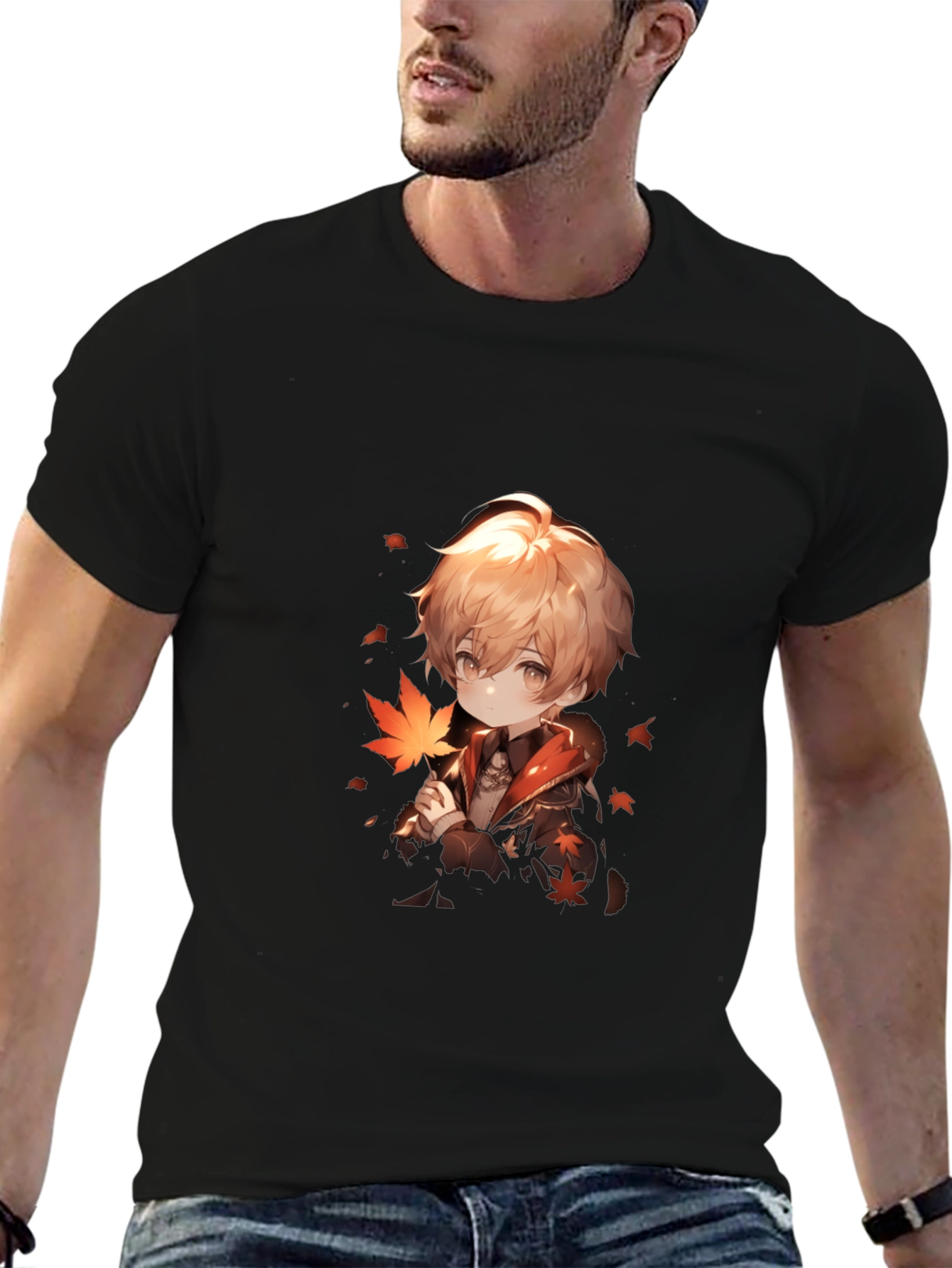 Anime Boy Graphic Black Tee