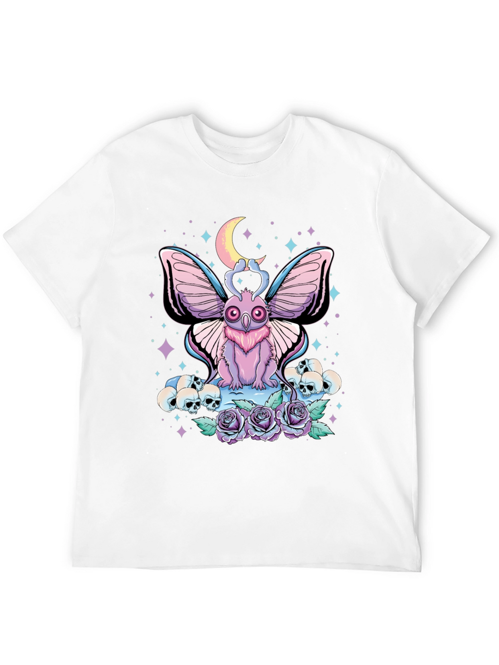 Pastel Goth Moth & Skull T-Shirt