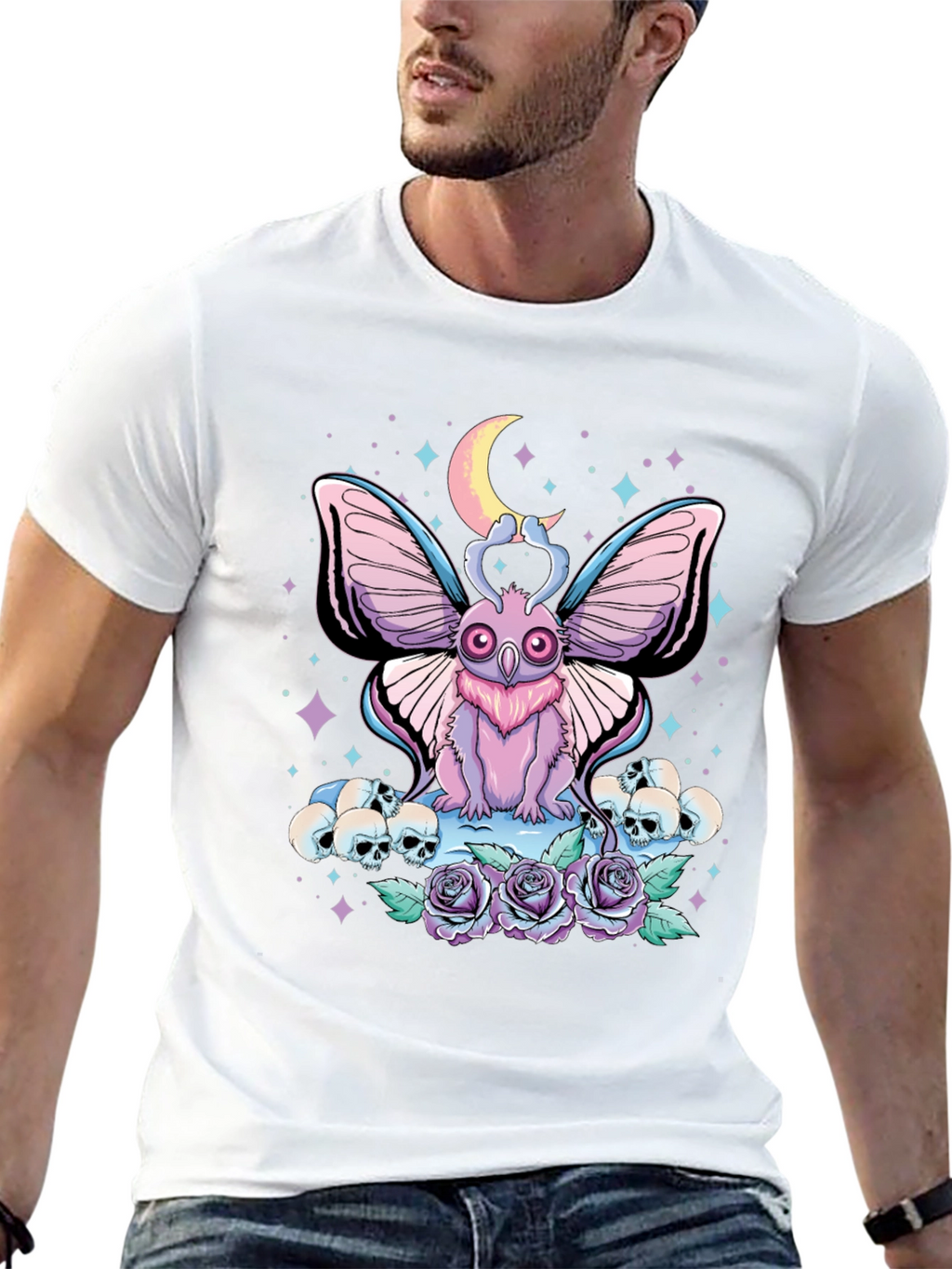 Pastel Goth Moth & Skull T-Shirt