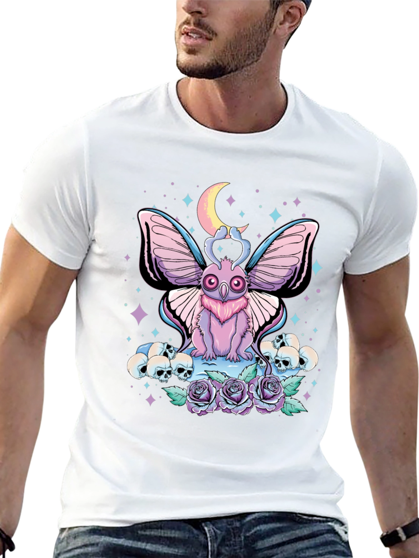Pastel Goth Moth & Skull T-Shirt