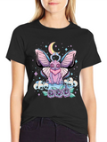 Pastel Goth Moth & Skull T-Shirt