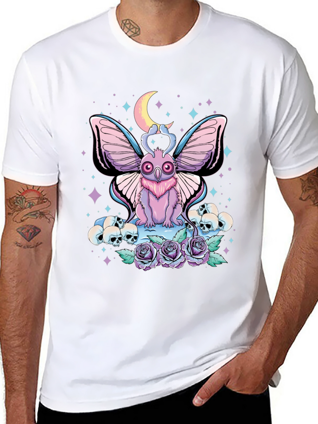 Pastel Goth Moth & Skull T-Shirt