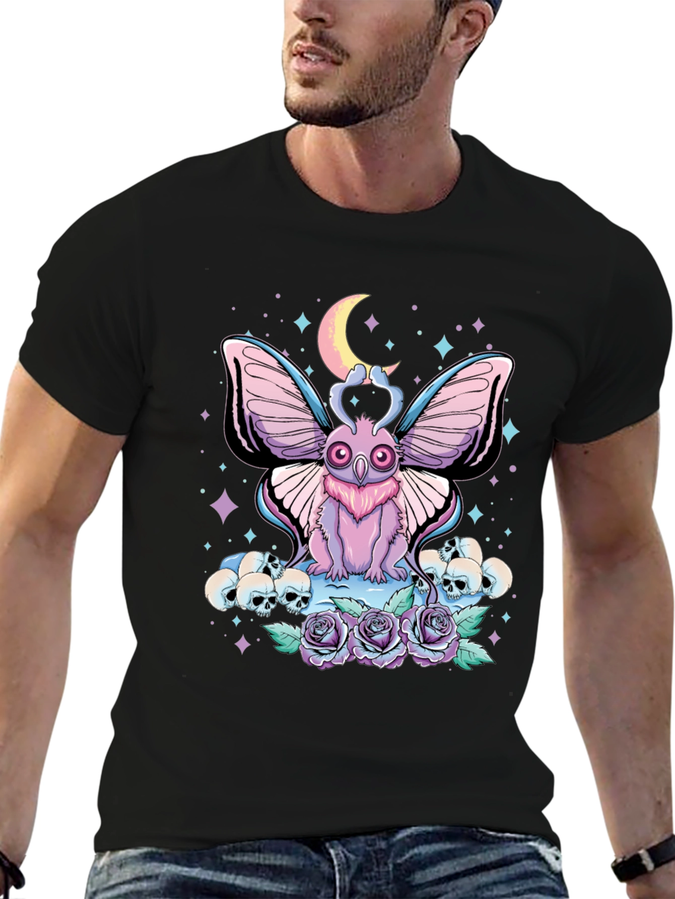 Pastel Goth Moth & Skull T-Shirt