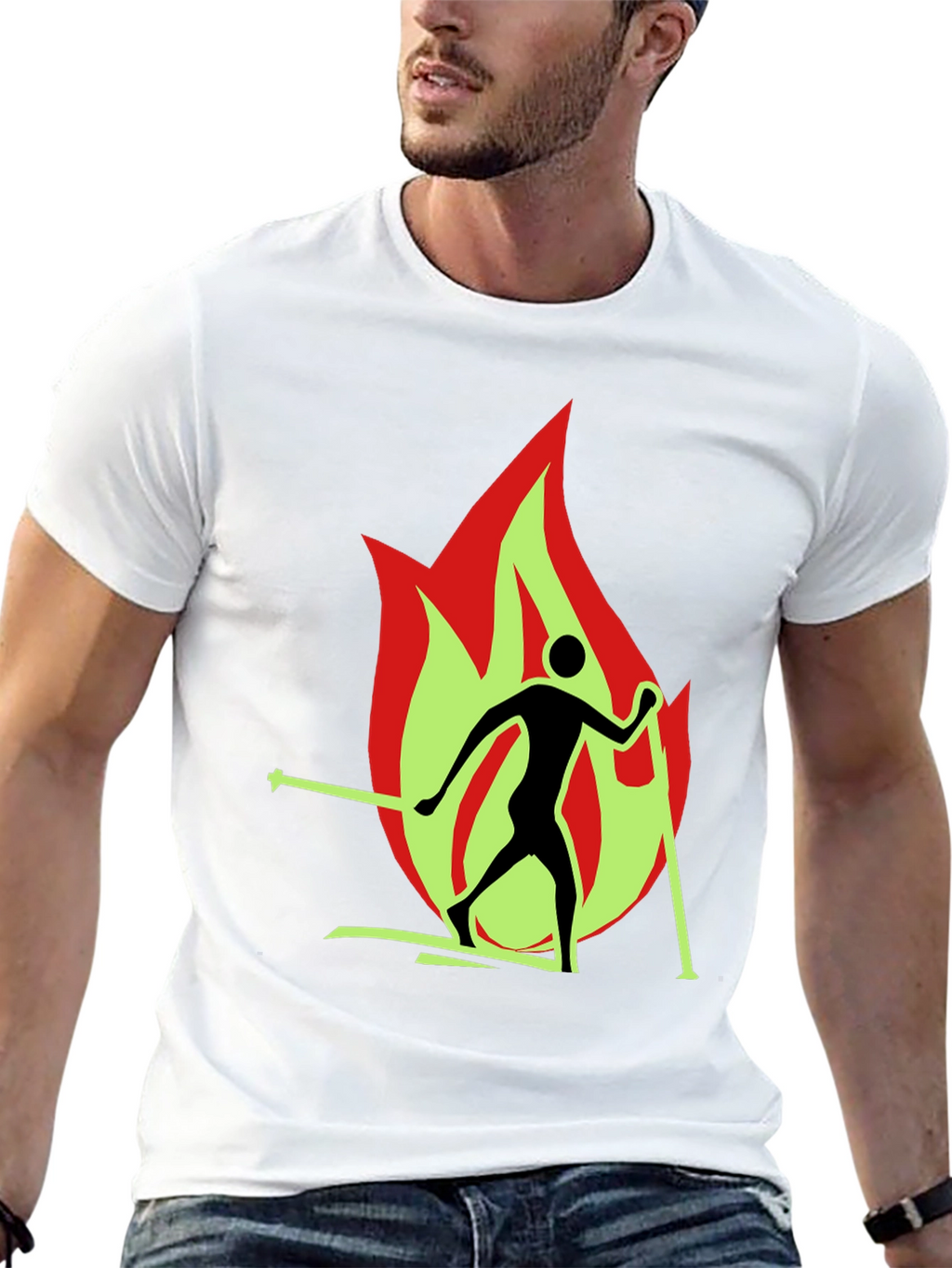 Flame Skiing T-Shirt