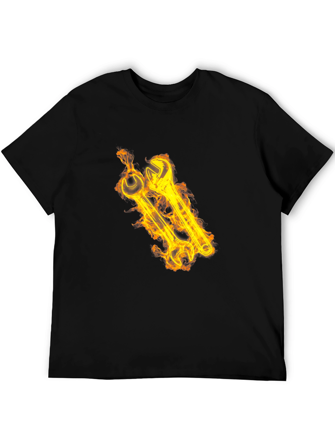Fiery Wrench Graphic Tee - Black
