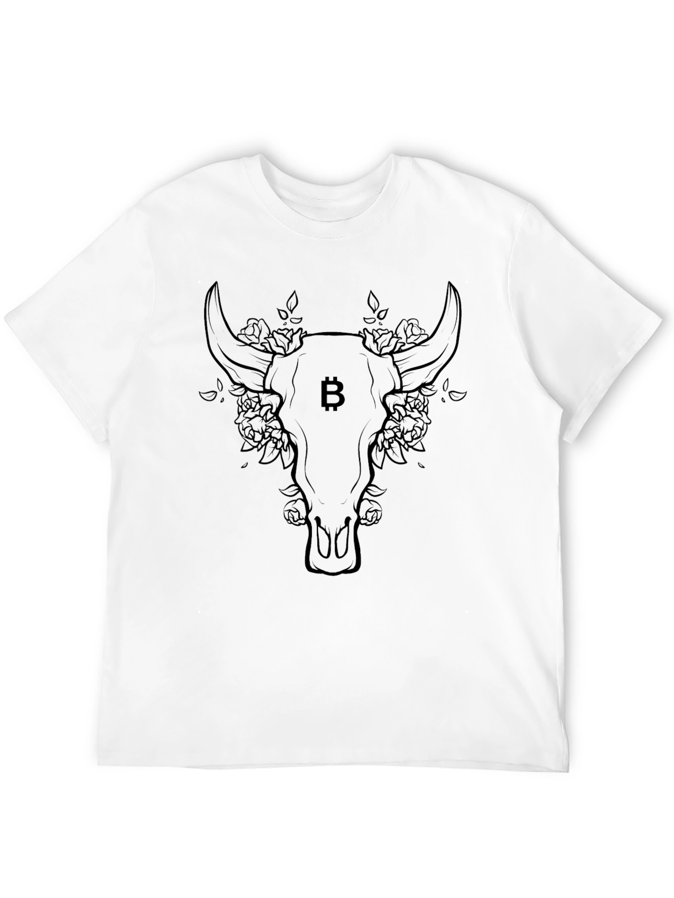 Bitcoin Bull Skull Graphic Tee - Crypto Fashion