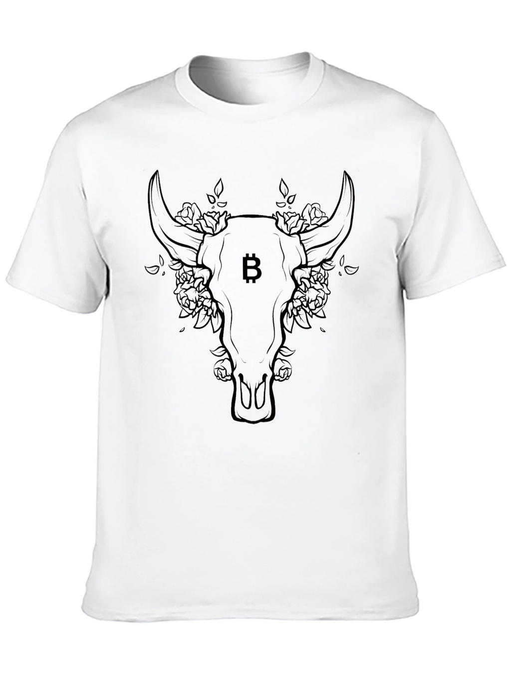 Bitcoin Bull Skull Graphic Tee - Crypto Fashion