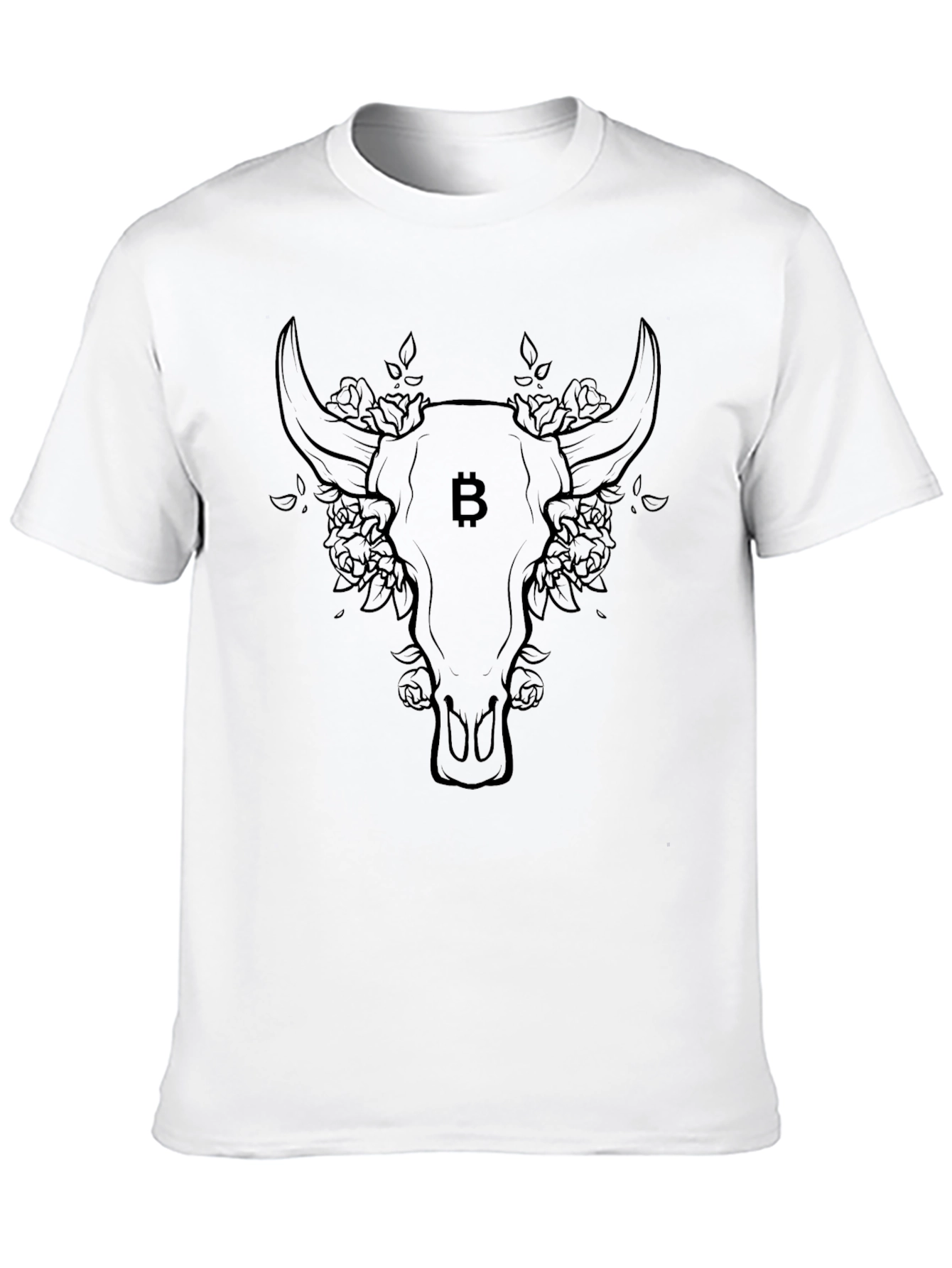 Bitcoin Bull Skull Graphic Tee - Crypto Fashion