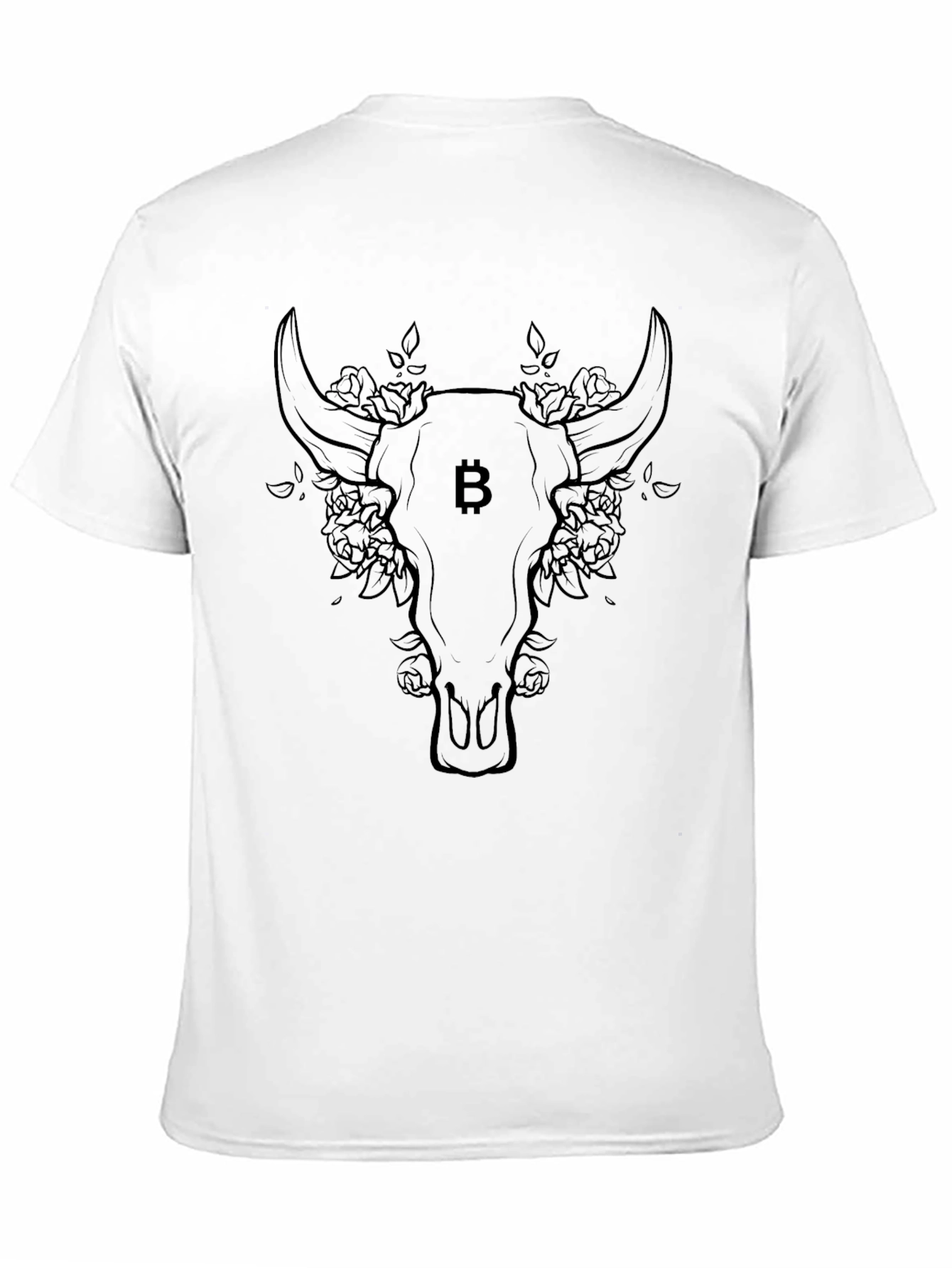 Bitcoin Bull Skull Graphic Tee - Crypto Fashion