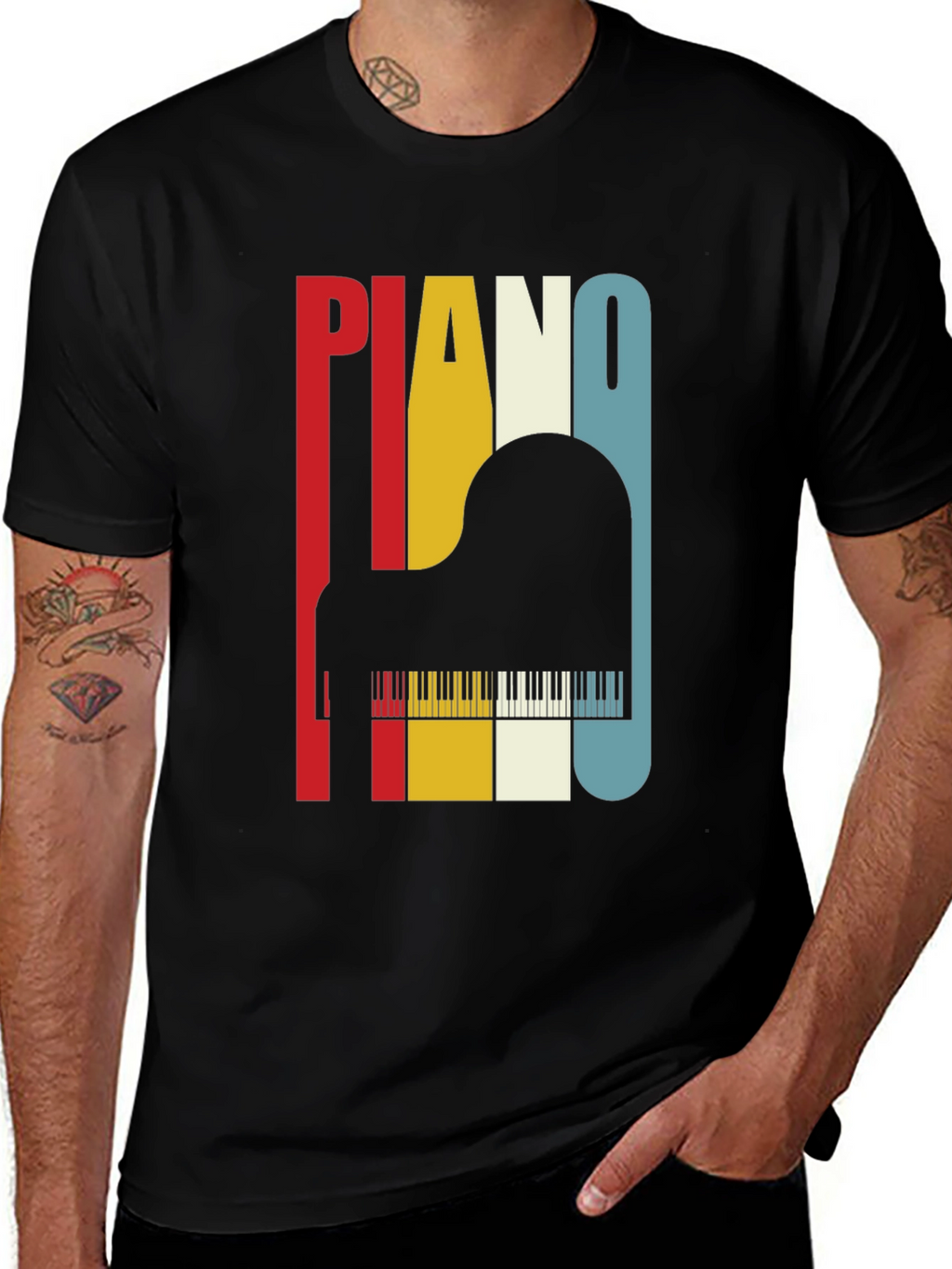 Retro Piano T-Shirt - Musical Instrument Tee