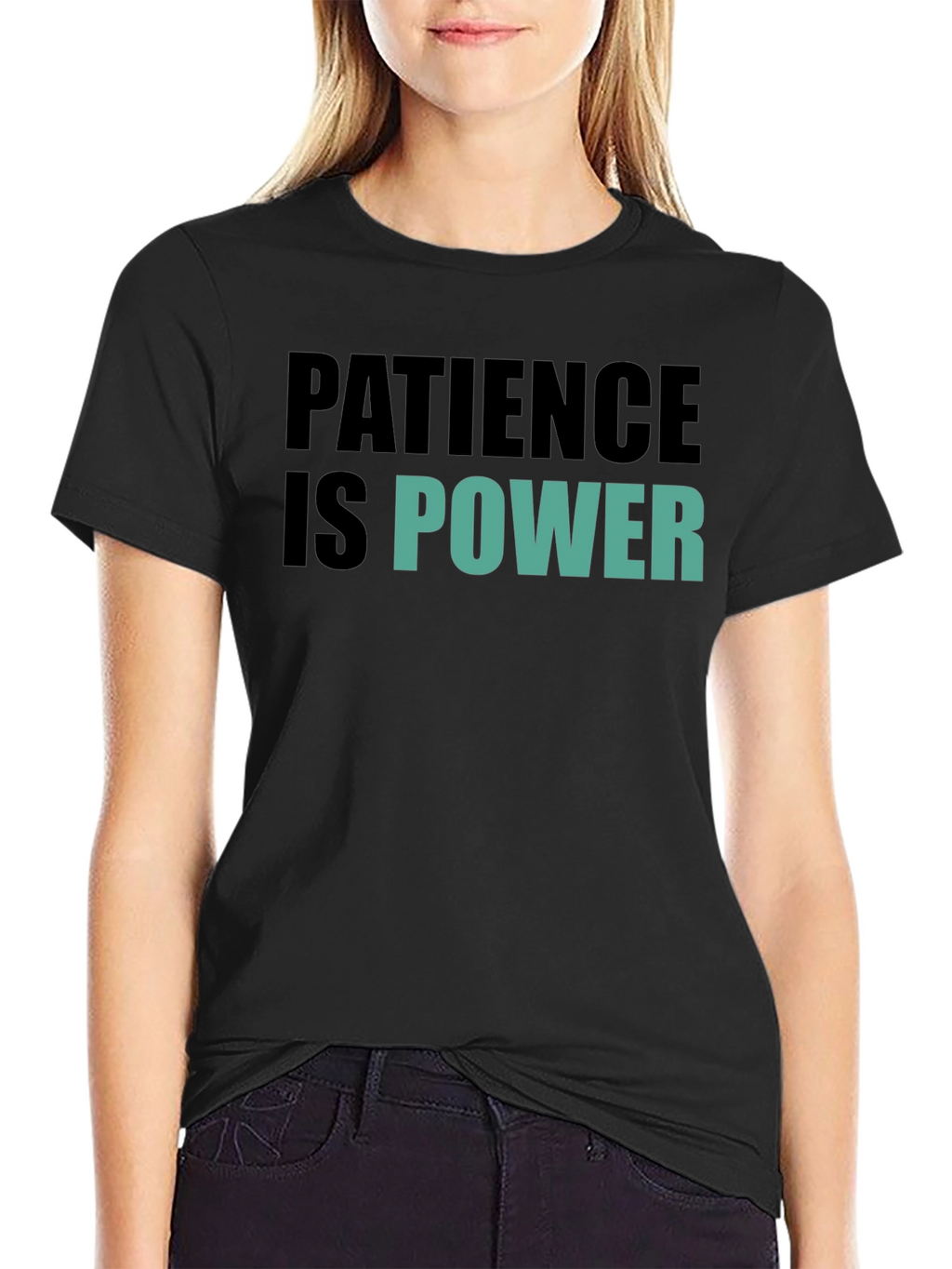 Patience is Power Graphic Tee - Motivational Black T-Shirt