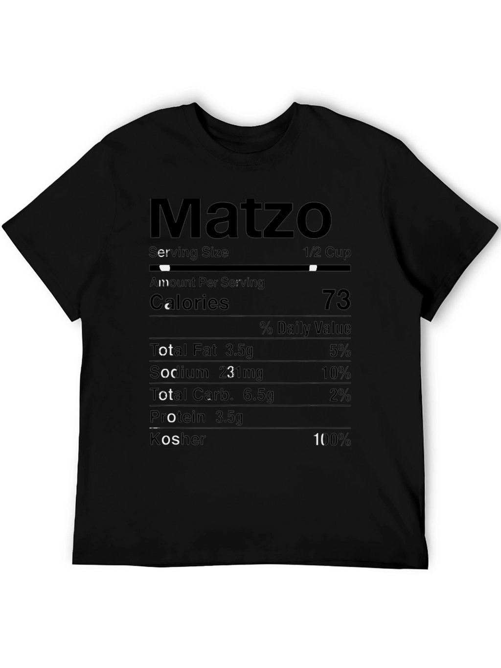 Matzo Nutrition Facts T-Shirt - Passover Humor Tee