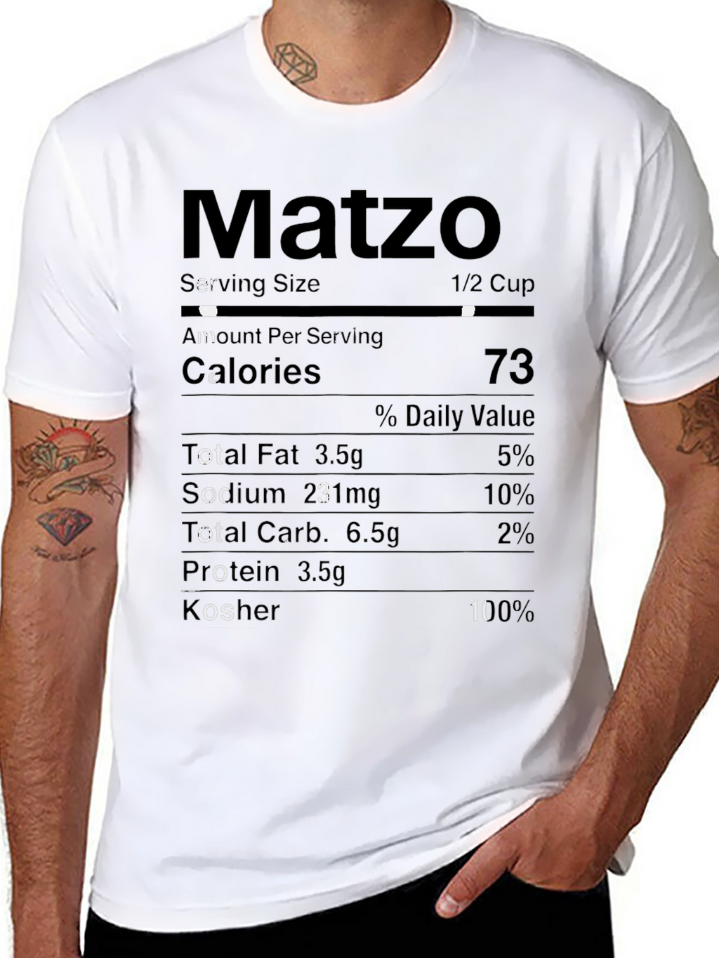Matzo Nutrition Facts T-Shirt - Passover Humor Tee