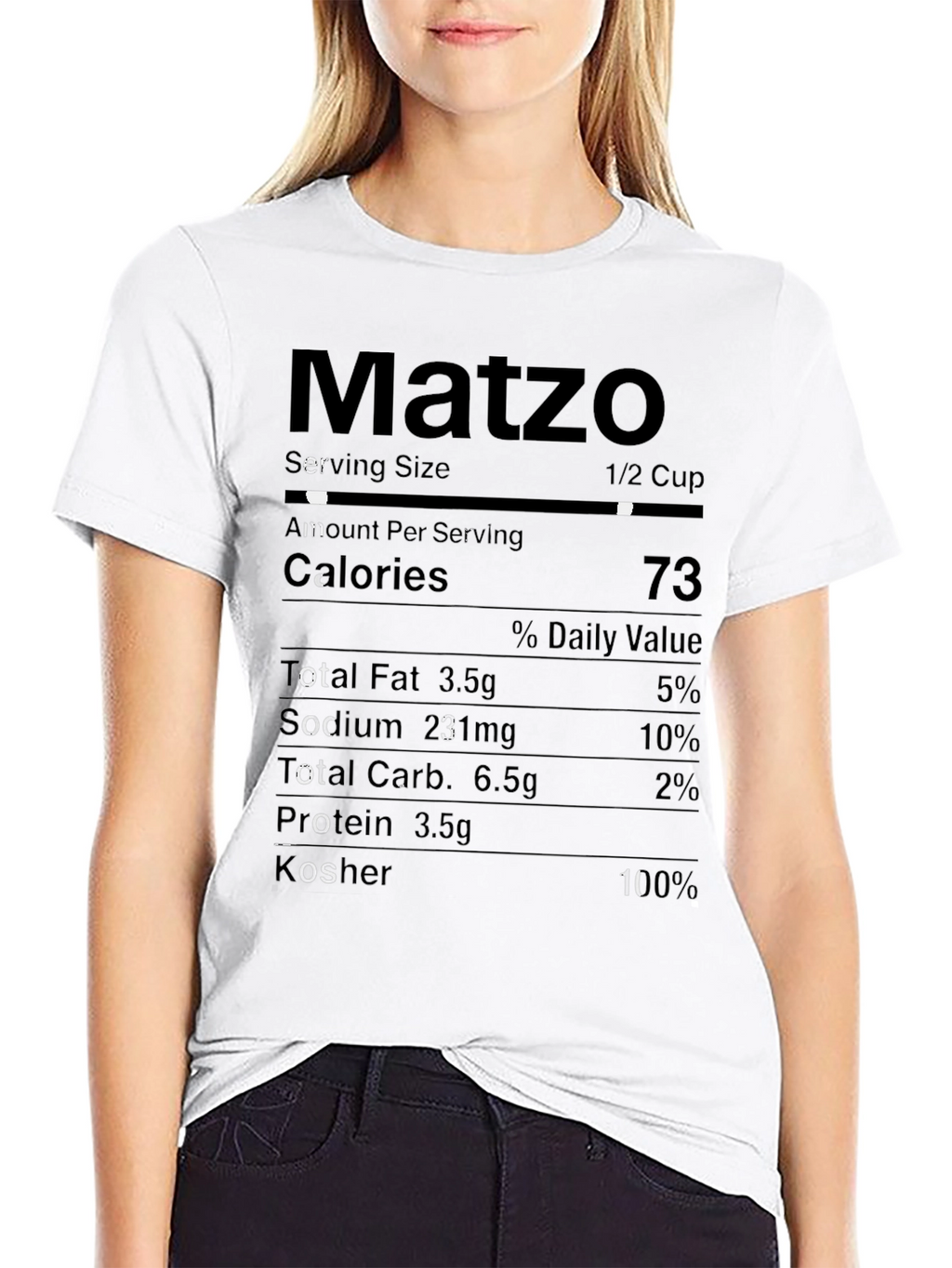 Matzo Nutrition Facts T-Shirt - Passover Humor Tee