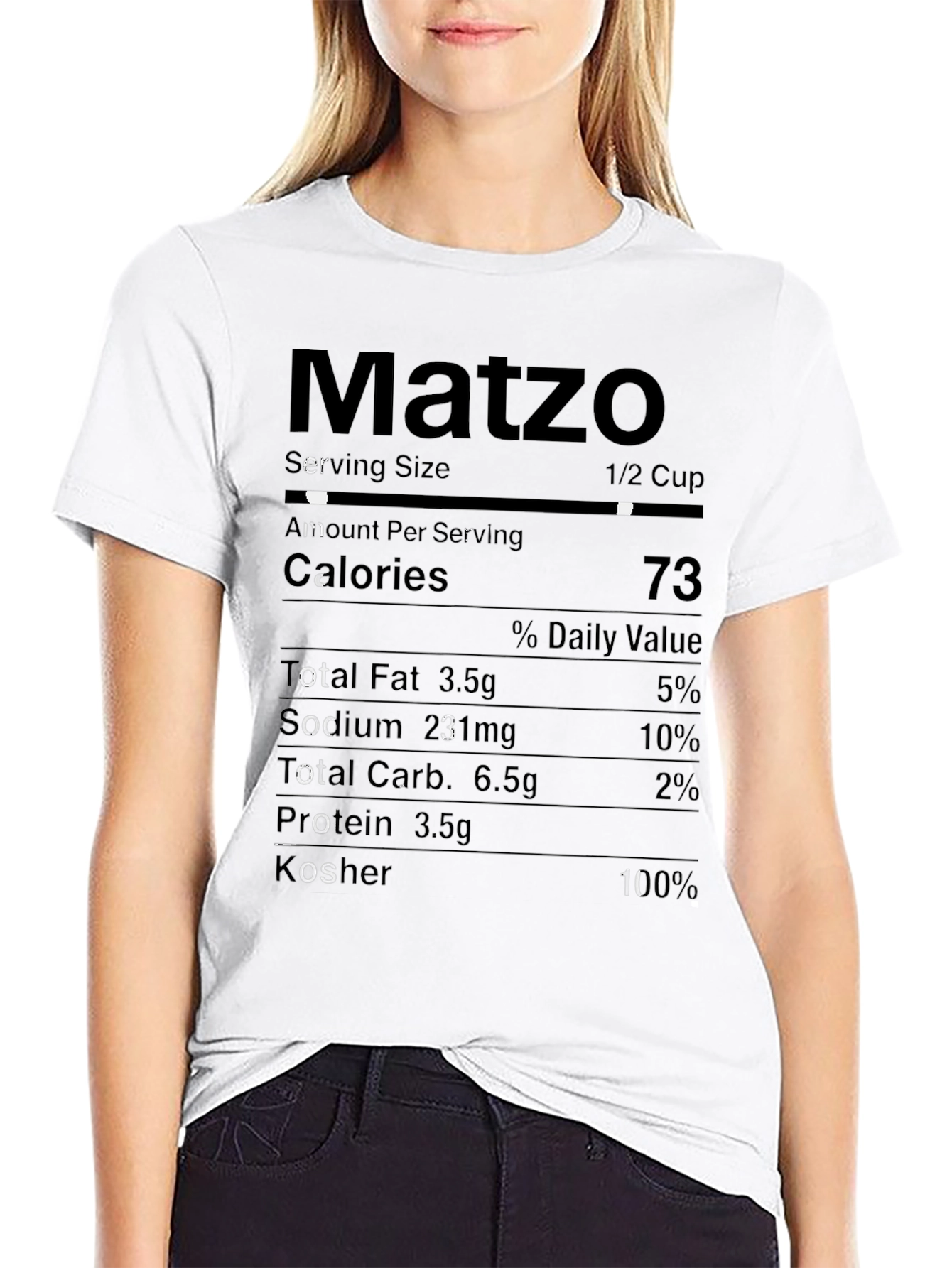 Matzo Nutrition Facts T-Shirt - Passover Humor Tee