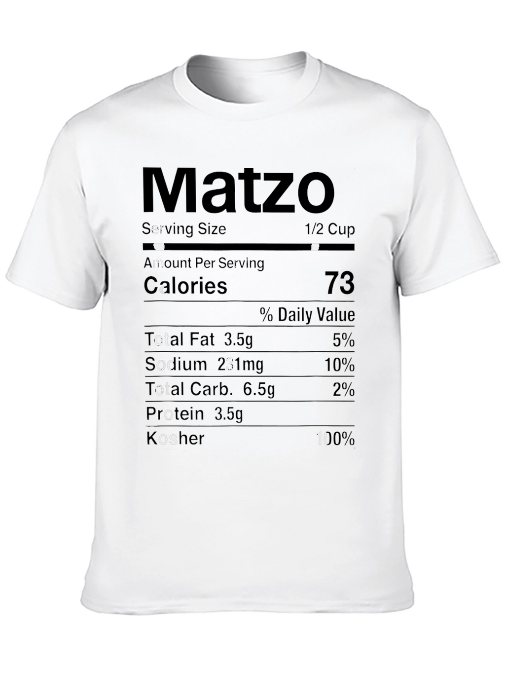 Matzo Nutrition Facts T-Shirt - Passover Humor Tee