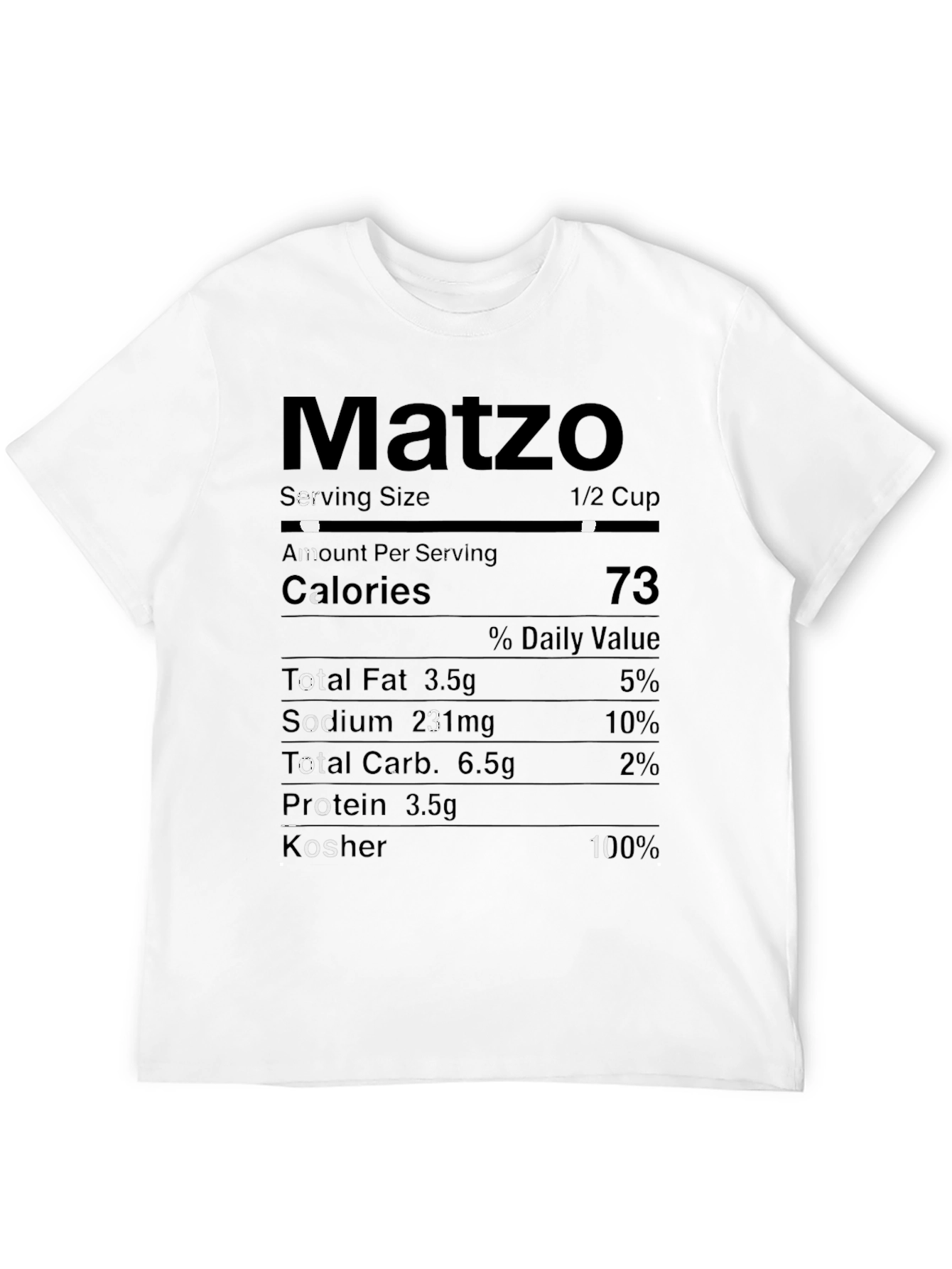 Matzo Nutrition Facts T-Shirt - Passover Humor Tee