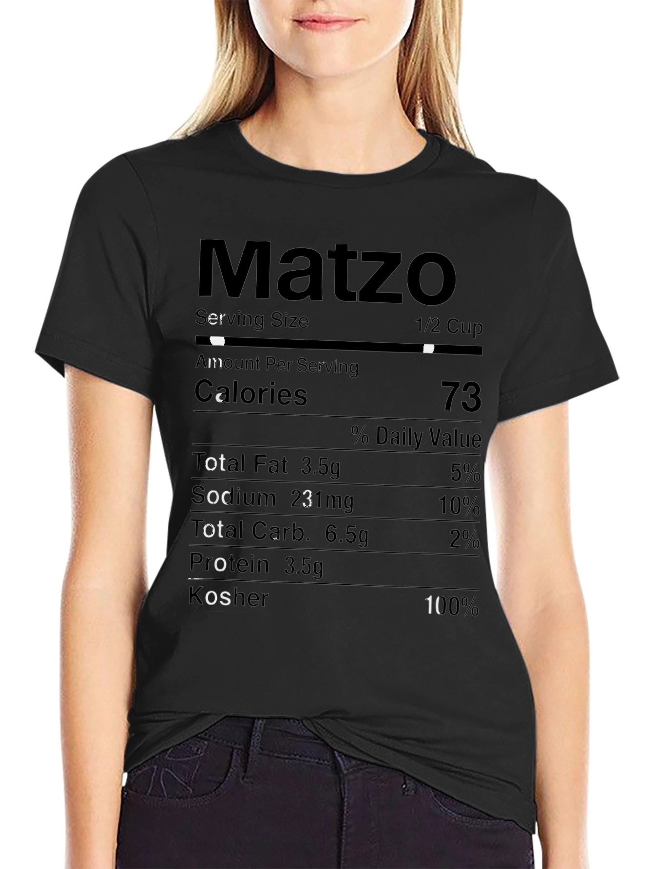 Matzo Nutrition Facts T-Shirt - Passover Humor Tee