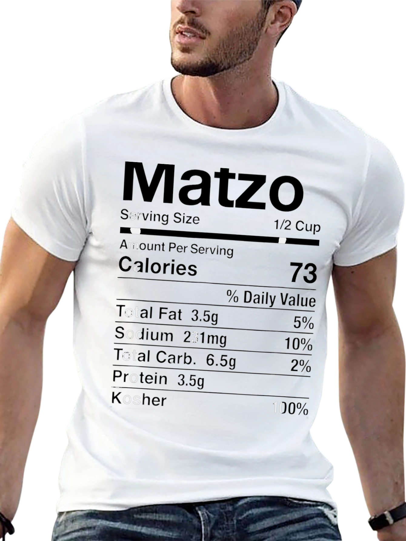 Matzo Nutrition Facts T-Shirt - Passover Humor Tee