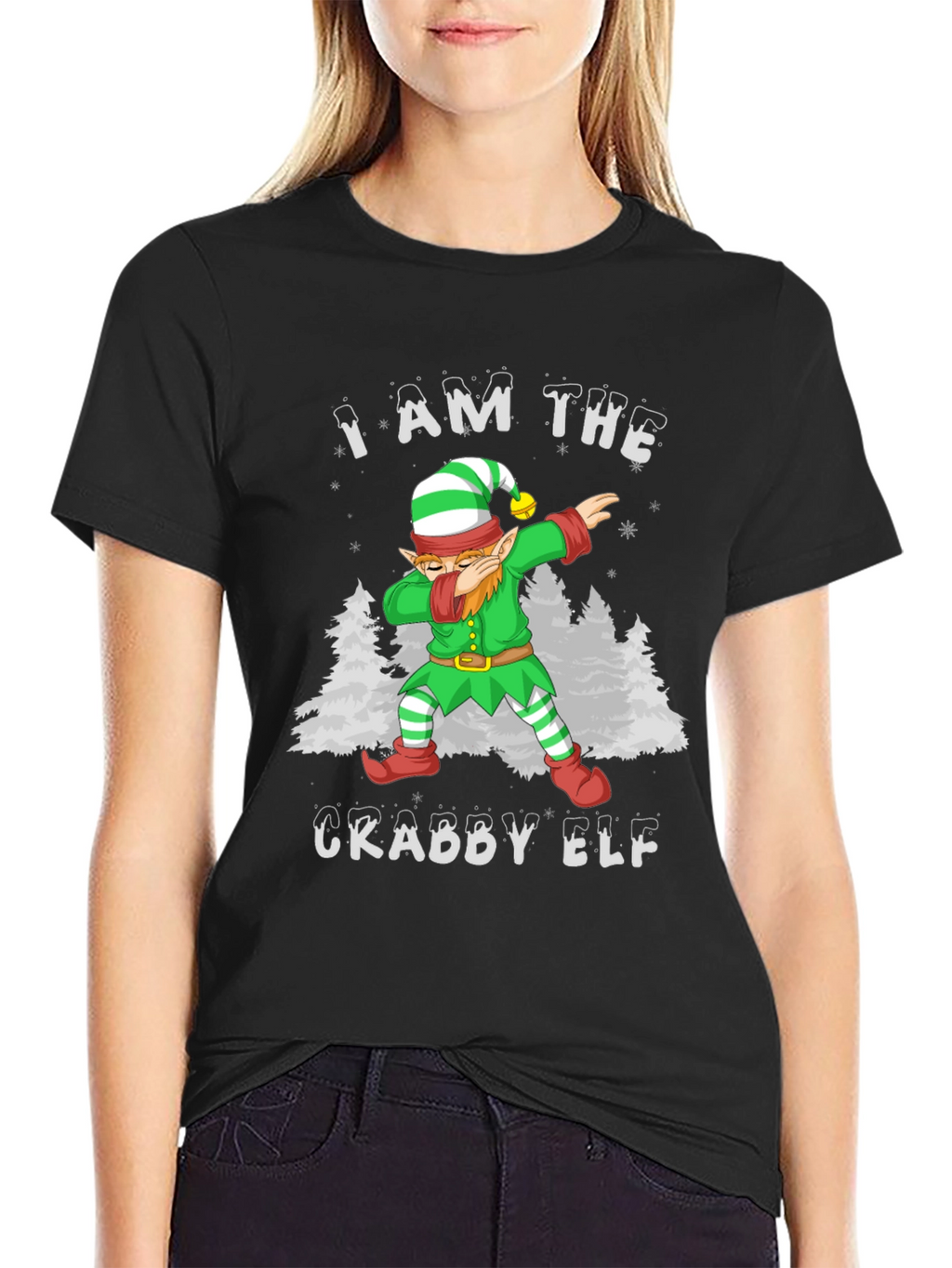 Crabby Elf Dabbing Graphic Tee