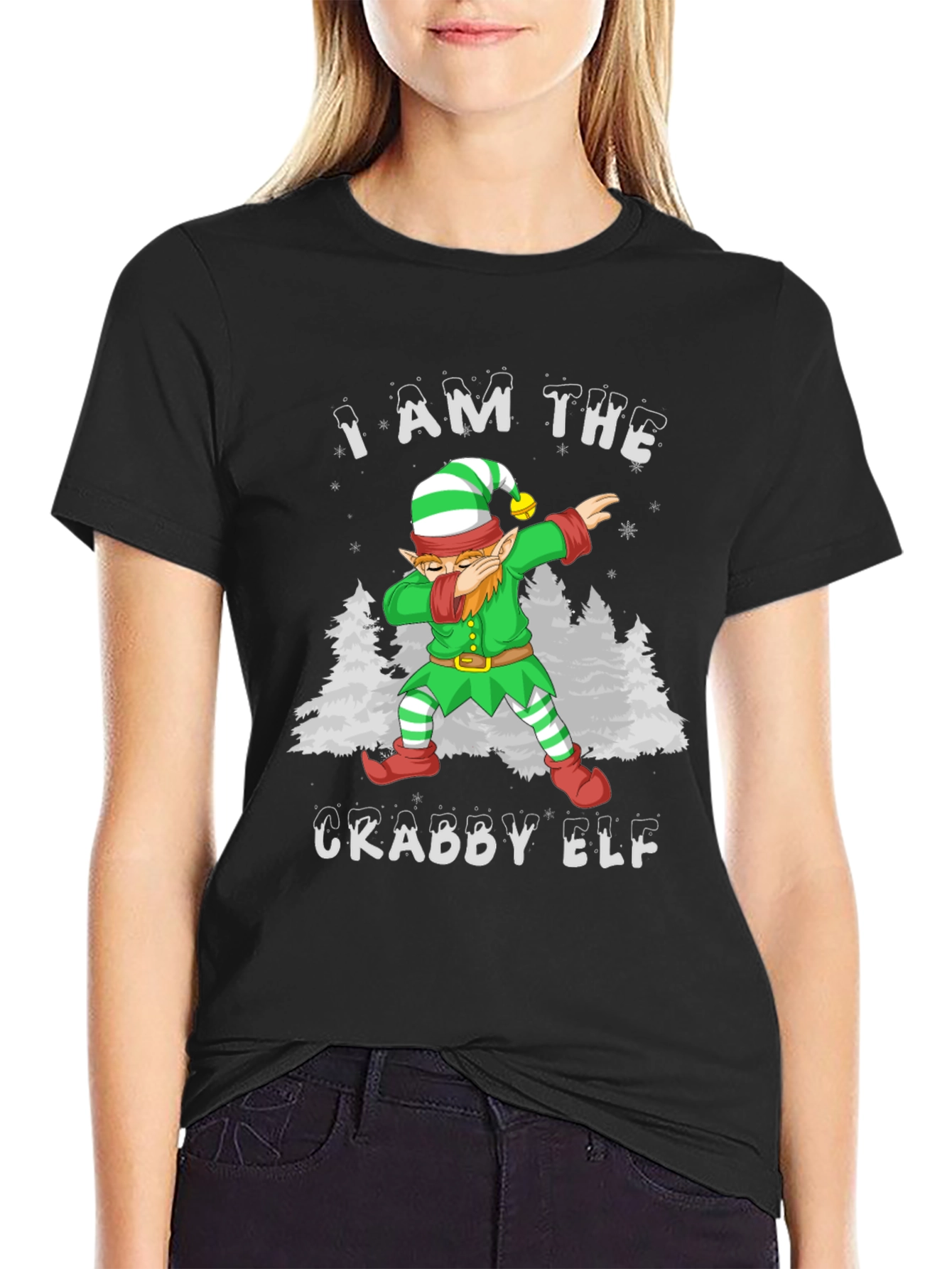 Crabby Elf Dabbing Graphic Tee