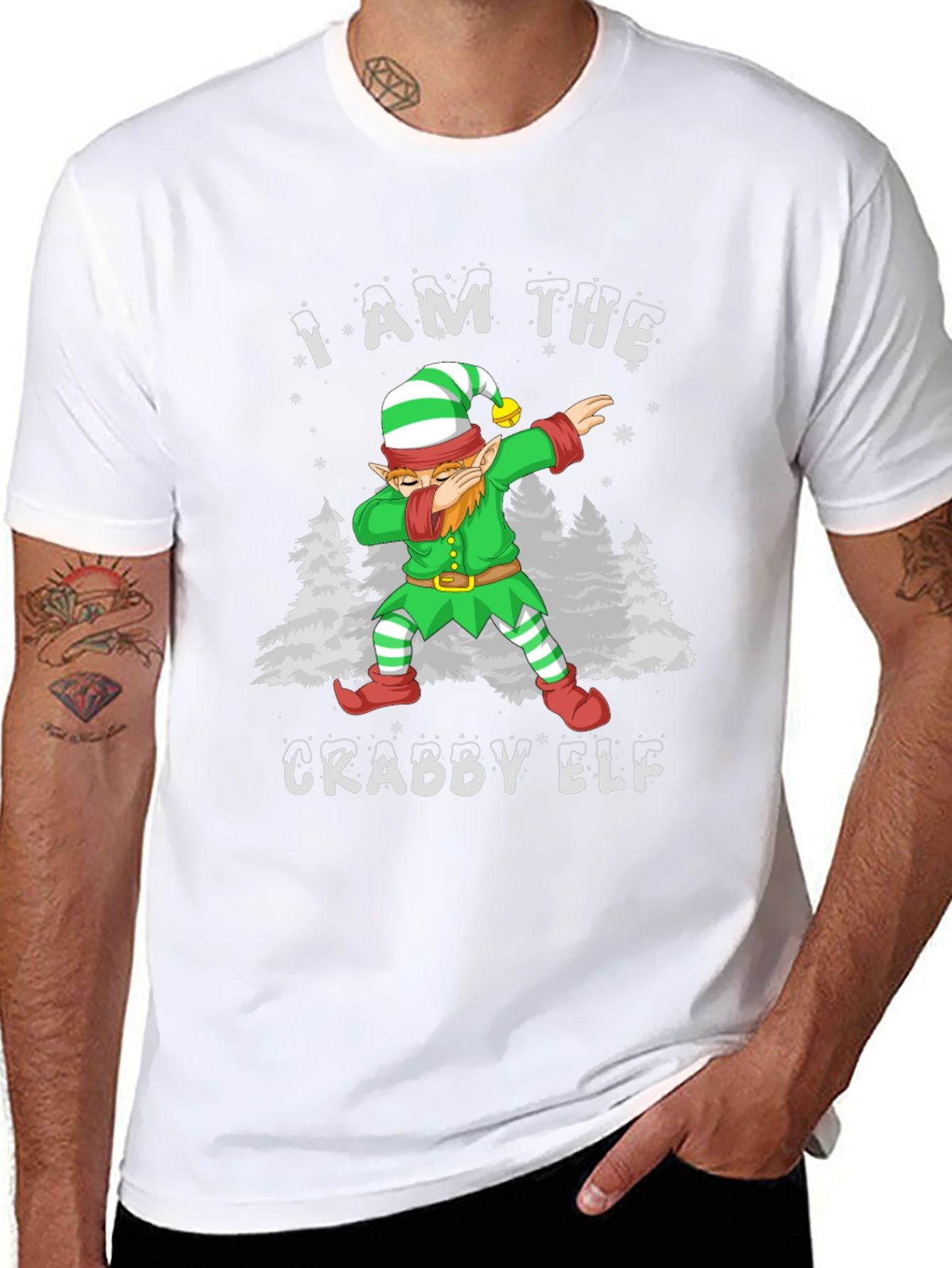 Crabby Elf Dabbing Graphic Tee