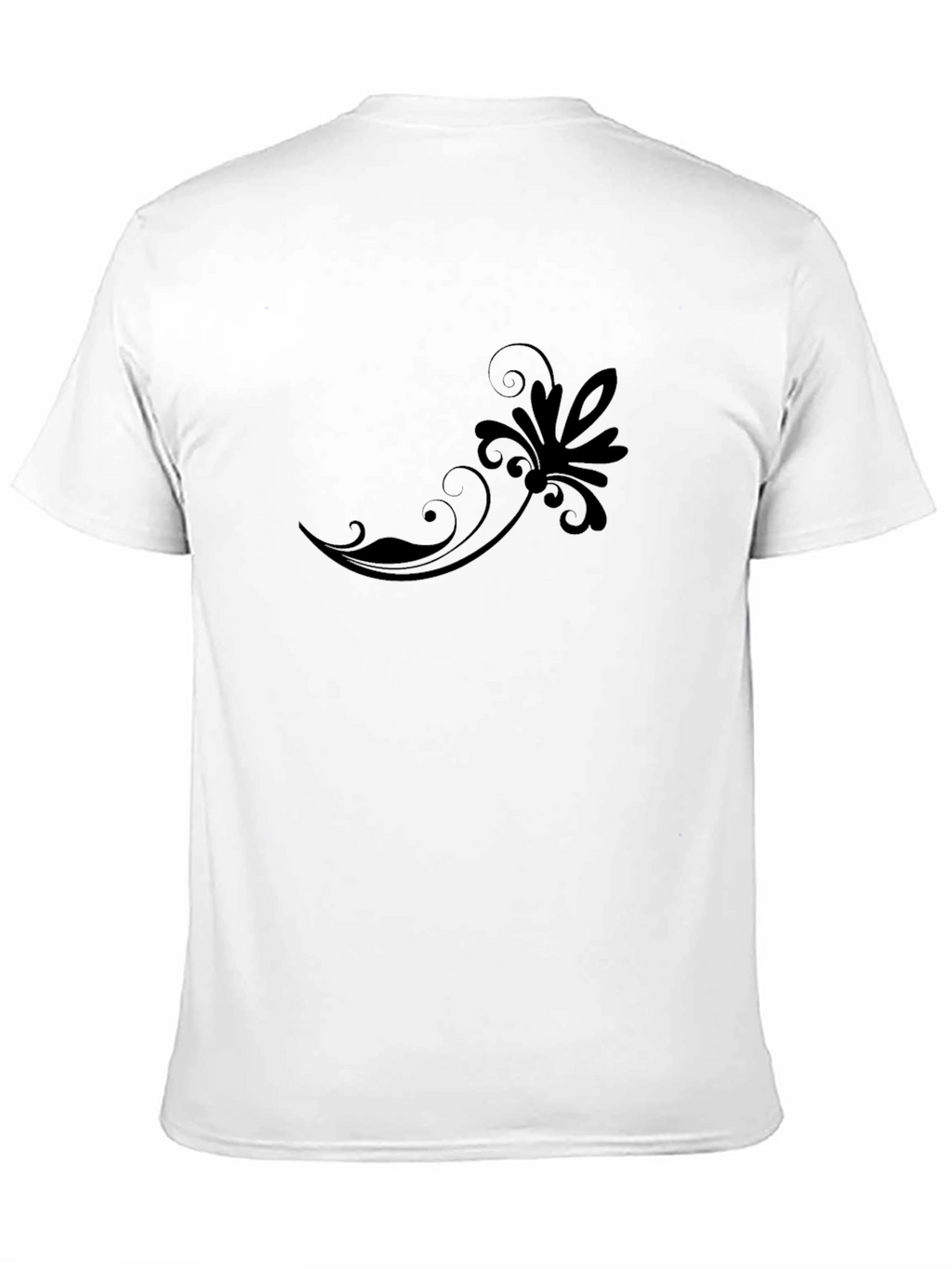 Elegant Black Floral Swirl T-Shirt
