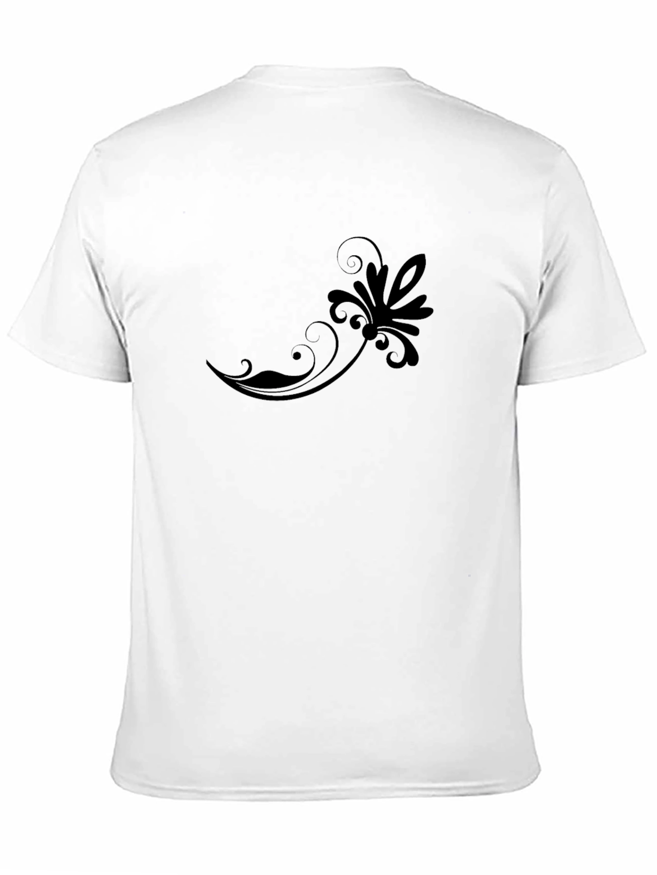 Elegant Black Floral Swirl T-Shirt