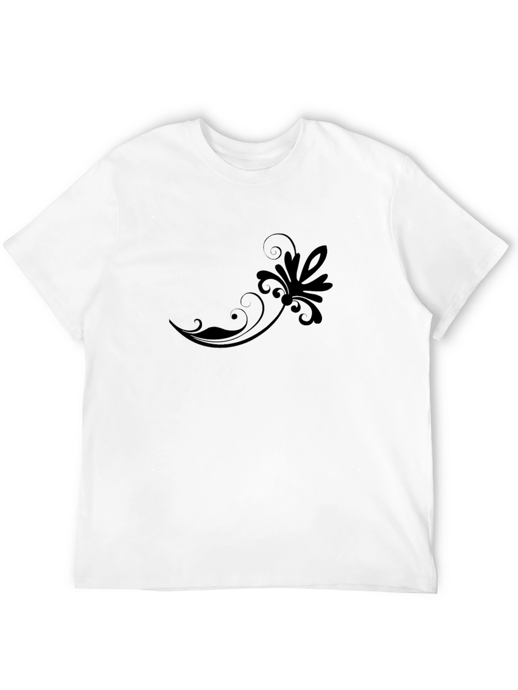 Elegant Black Floral Swirl T-Shirt