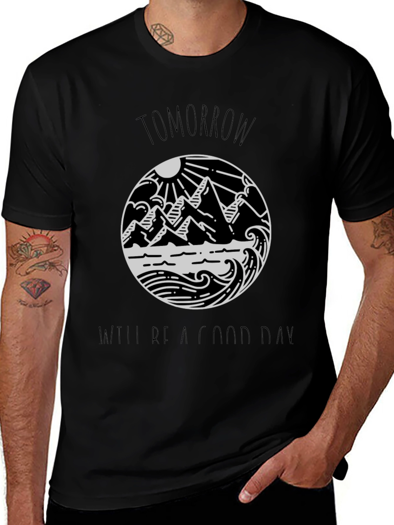 Tomorrow Will Be A Good Day Black Tee