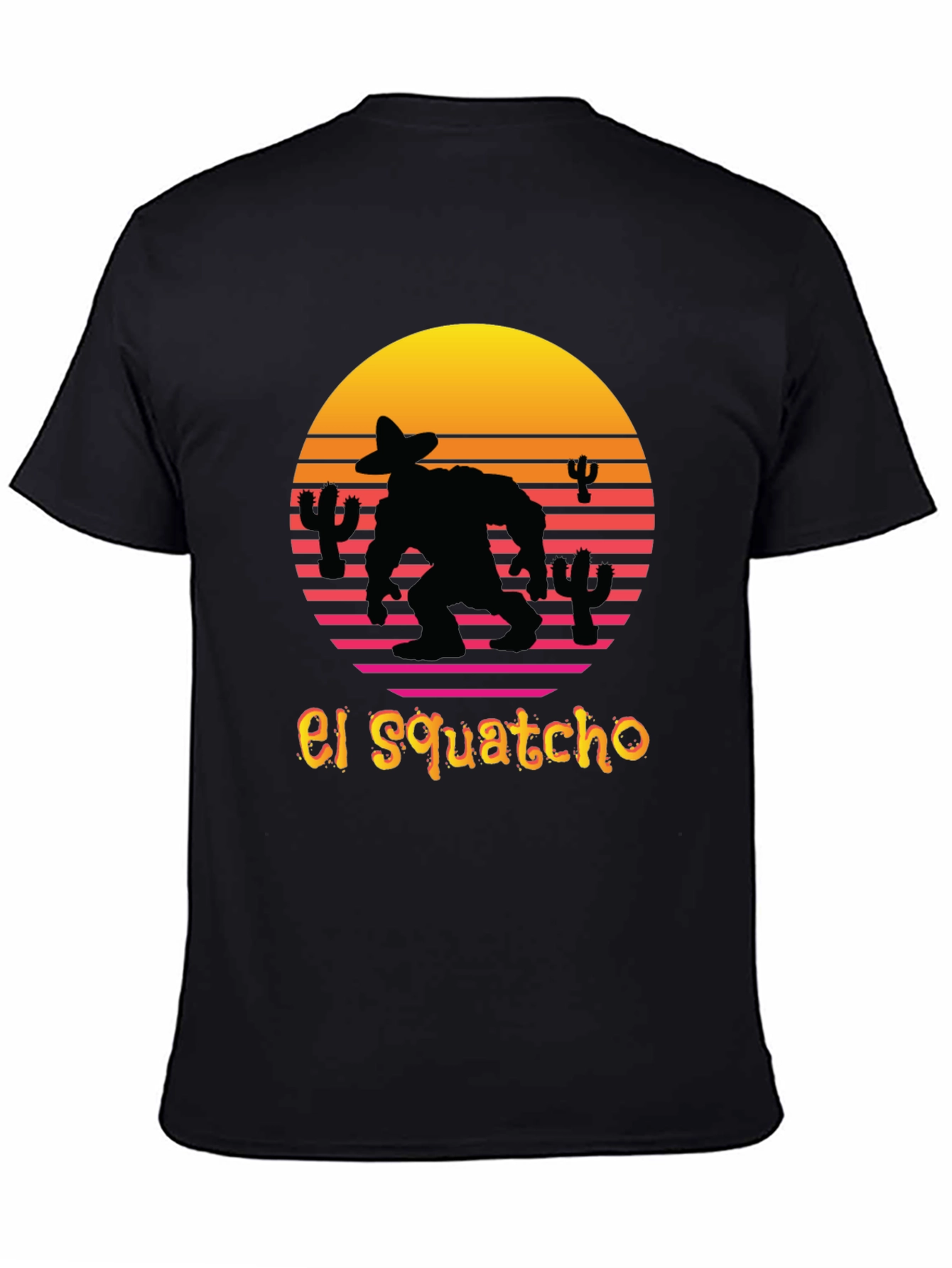 El Squatcho T-Shirt - Retro Sunset Sasquatch Tee